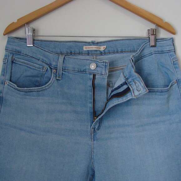 Levi's High Rise Straight Crop Jeans Light Wash Size 34 - Picture 6 of 13